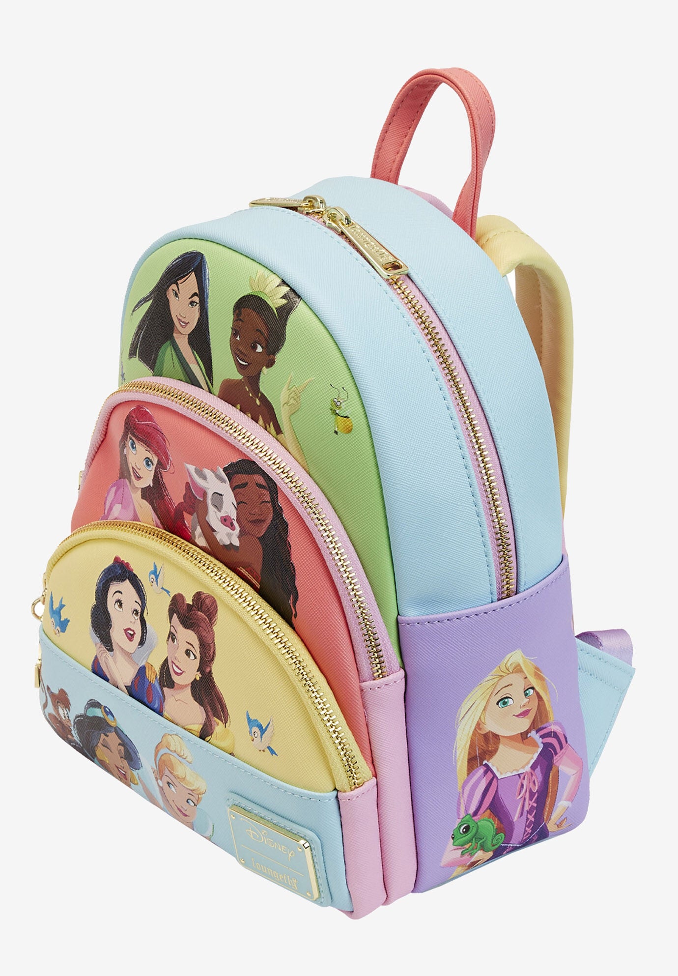 Loungefly X Disney Princesses Mini Backpack Handbag Triple Pocket, , on-hover image number 1