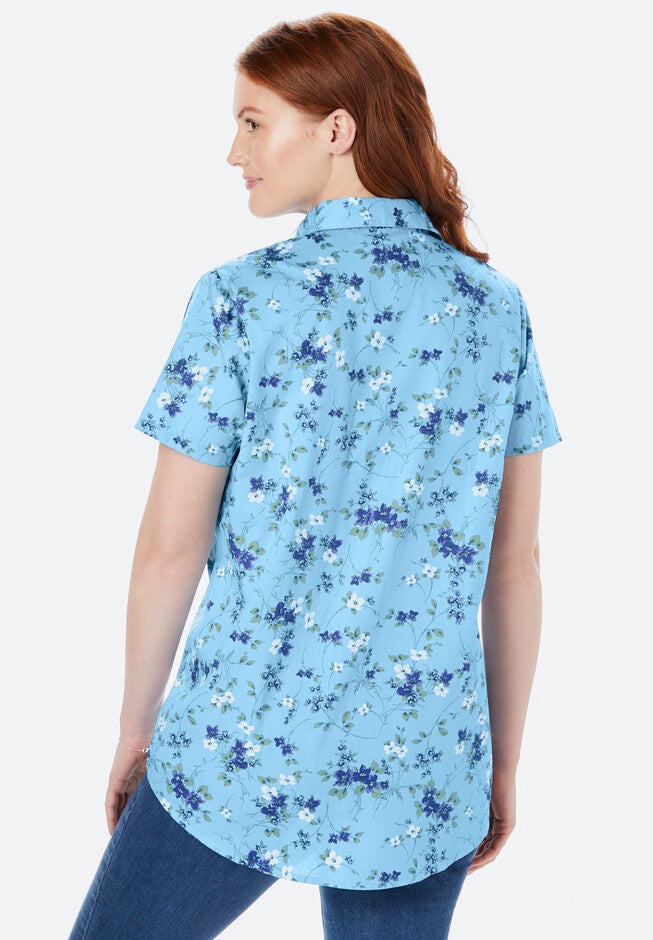 Perfect Short Sleeve Button Down Shirt, , on-hover image number 1