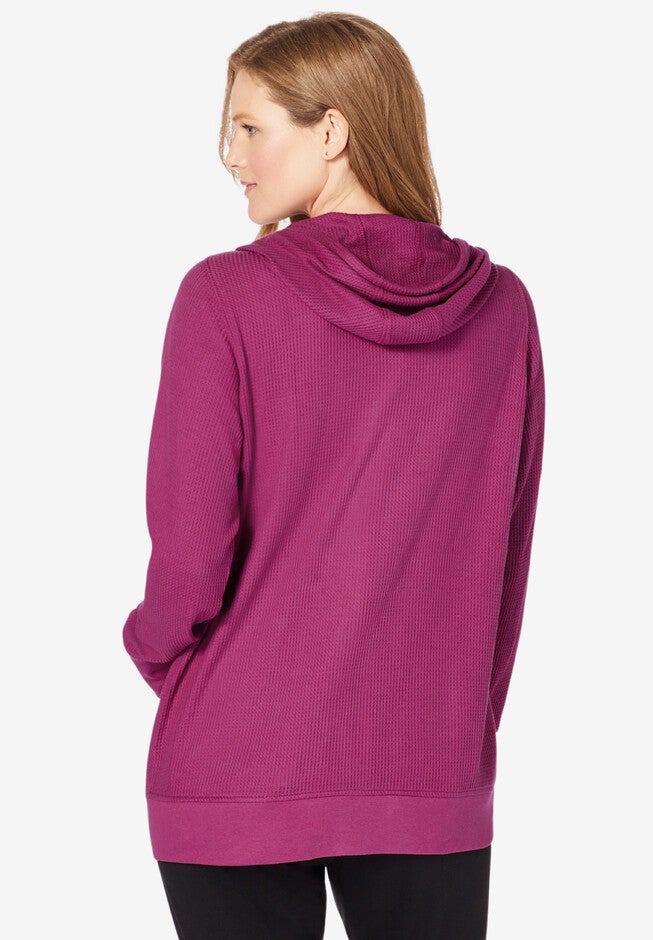 Waffle-Knit Fleece Thermal Jacket, , on-hover image number 1