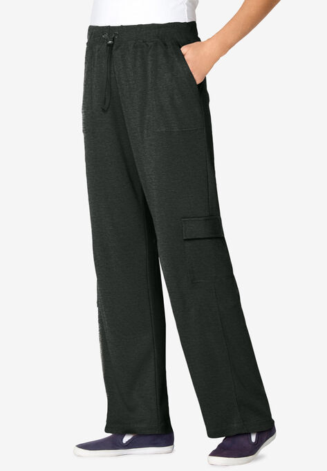 Pull-On Knit Cargo Pant, HEATHER CHARCOAL, hi-res image number null