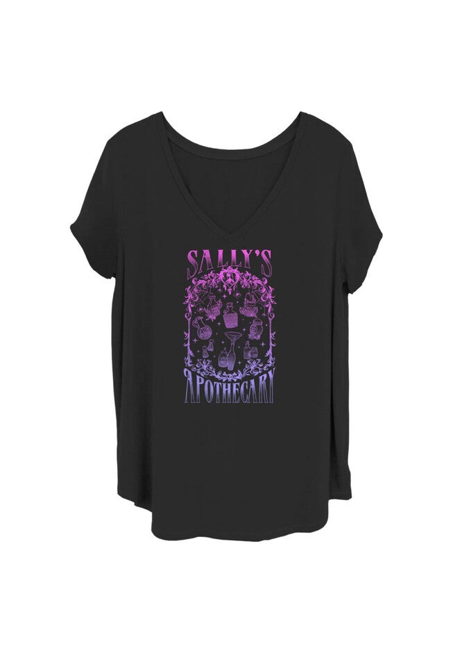 Sallys Dark Apothecary V-Neck T-Shirt, BLACK, hi-res image number null