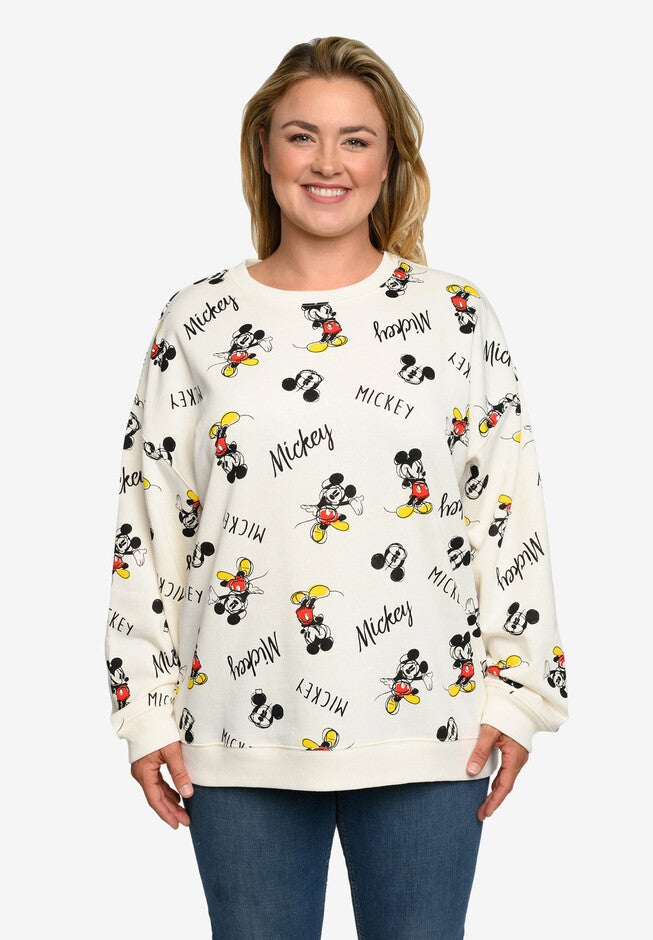 Mickey Mouse All-Over Print Fleece Long Sleeve Sweatshirt, , alternate image number 2