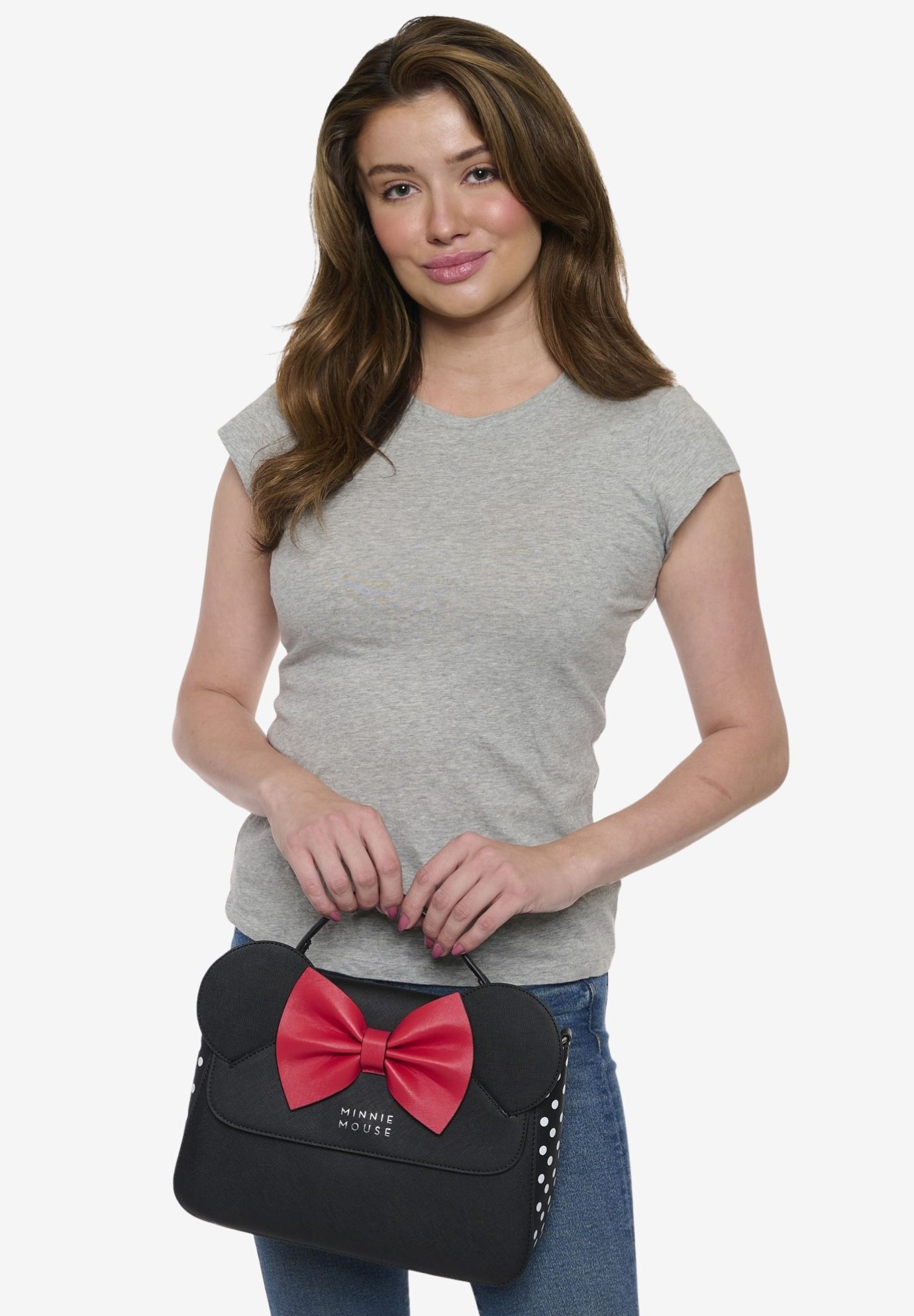 Loungefly X Disney Minnie Mouse Crossbody Purse With Ears And Bow, BLACK, alternate image number 5