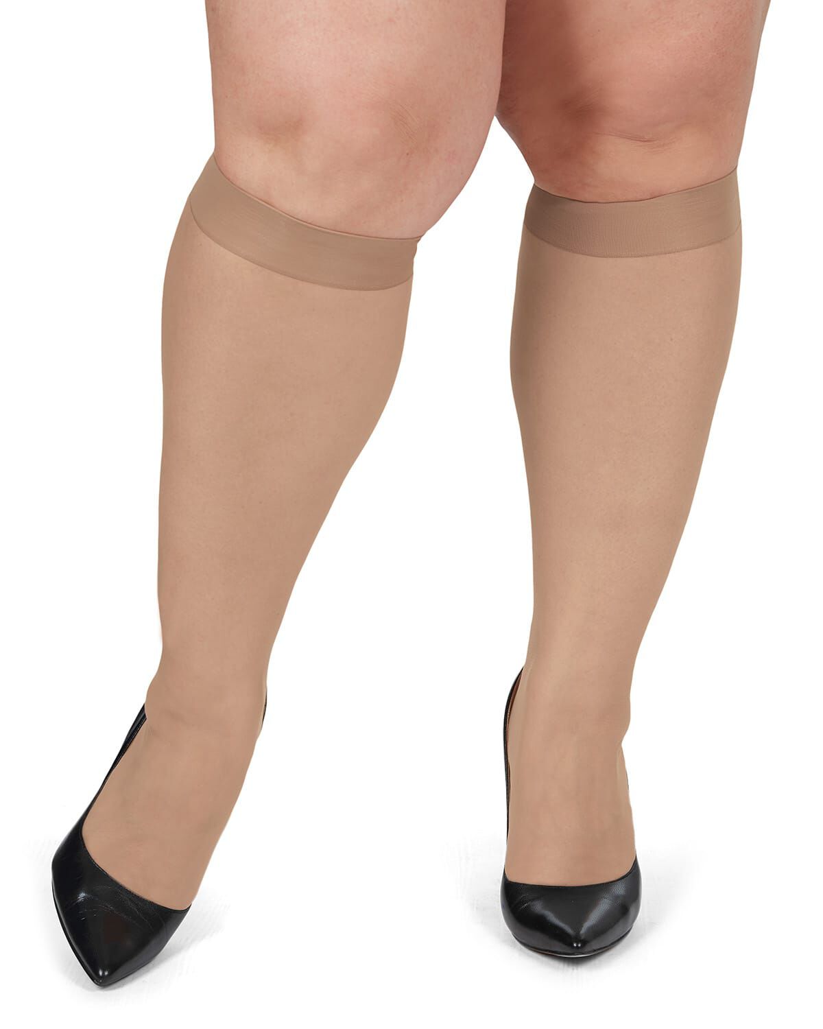 Women&#39;s 2 Pair Pack Energizing Curvy Knee Highs, CITY BEIGE, alternate image number 1