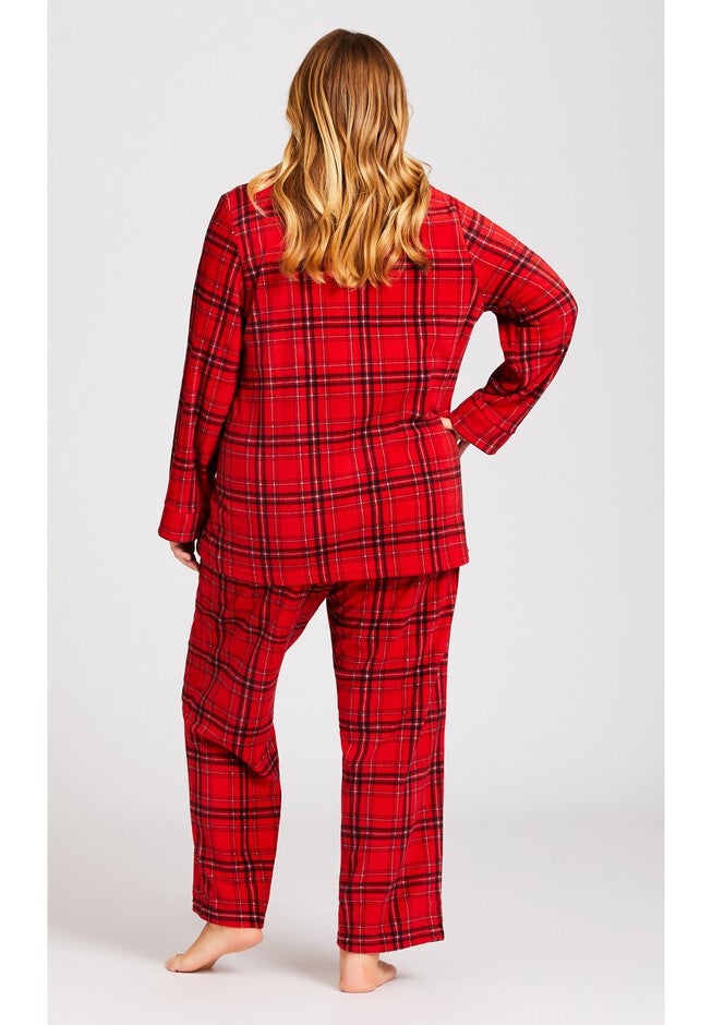 Fleece Check Sleep Top, CHECK, alternate image number null