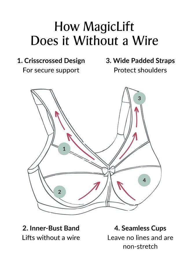 Full Figure Plus Size Magiclift Seamless T-Shirt Bra Wirefree #1080 Bra, , alternate image number 3