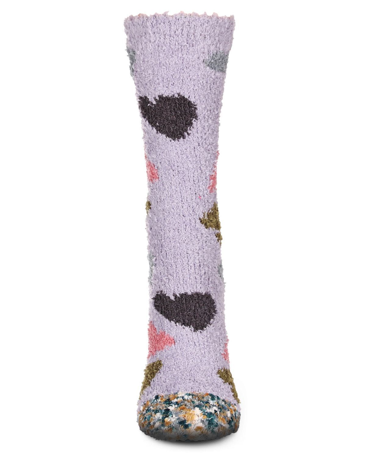 Women's Plenty 'O Hearts Multicolor Cozy Crew Socks, GULL GRAY, alternate image number 1