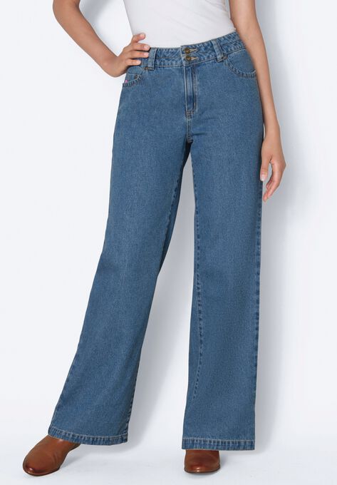 Perfect Cotton Wide-Leg Jean, , alternate image number null