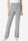 Stretch Cotton Wide Leg Pant, MEDIUM HEATHER GREY, hi-res image number null