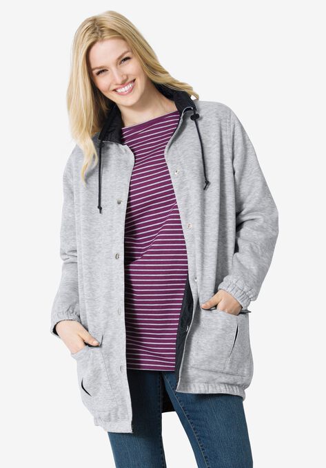 Fleece Nylon Reversible Jacket, , alternate image number null