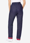 Elastic-Waist Cotton Straight Leg Pant with Flannel Lining, , on-hover image number null