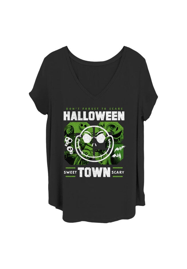 Halloweentown College V-Neck T-Shirt, BLACK, hi-res image number null