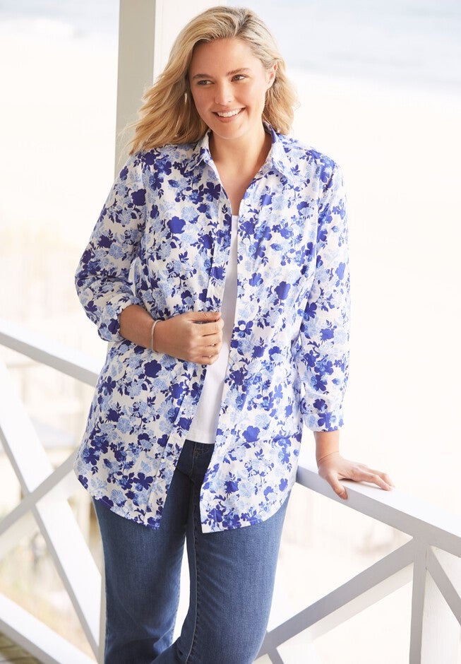 Perfect Long-Sleeve Button Down Shirt, , alternate image number null