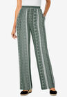 Pull-On Elastic Waist Soft Pants, PINE BATIK STRIPE, hi-res image number null