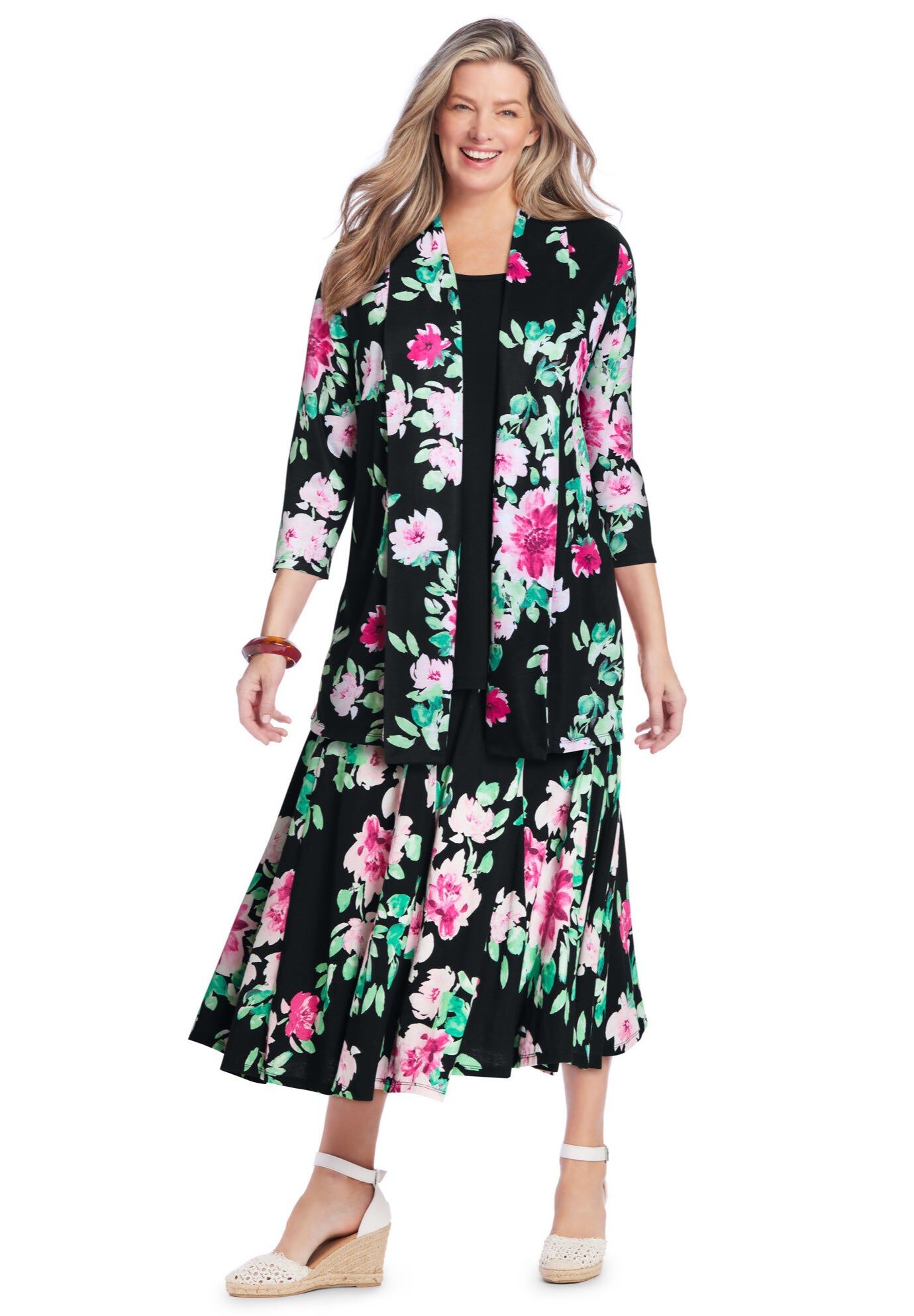 Wide Elastic Waist Skirt