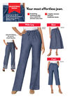 Drawstring Denim Wide-Leg Pant, , alternate image number null
