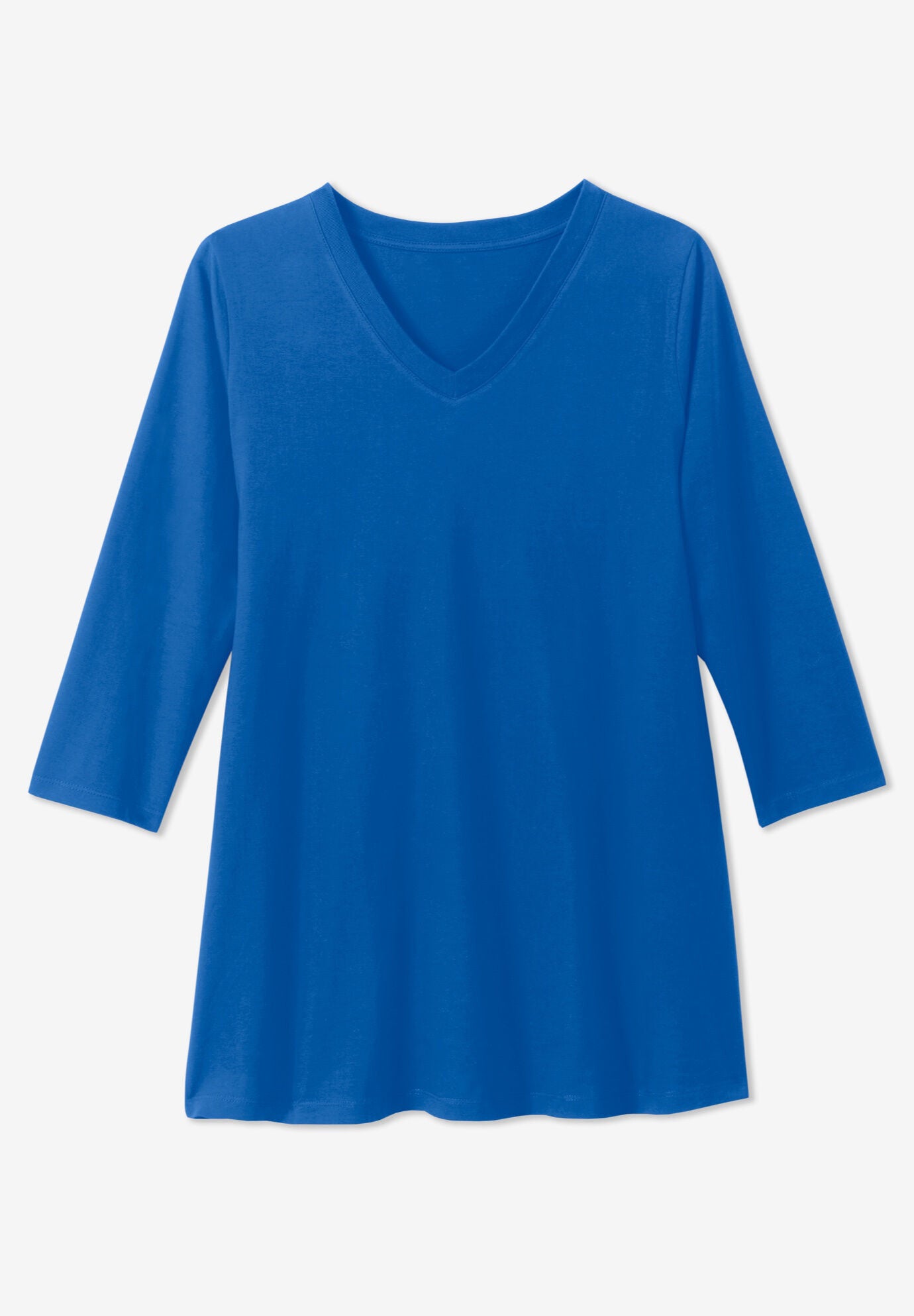 Perfect Printed Three-Quarter-Sleeve V-Neck Tunic, , alternate image number 5