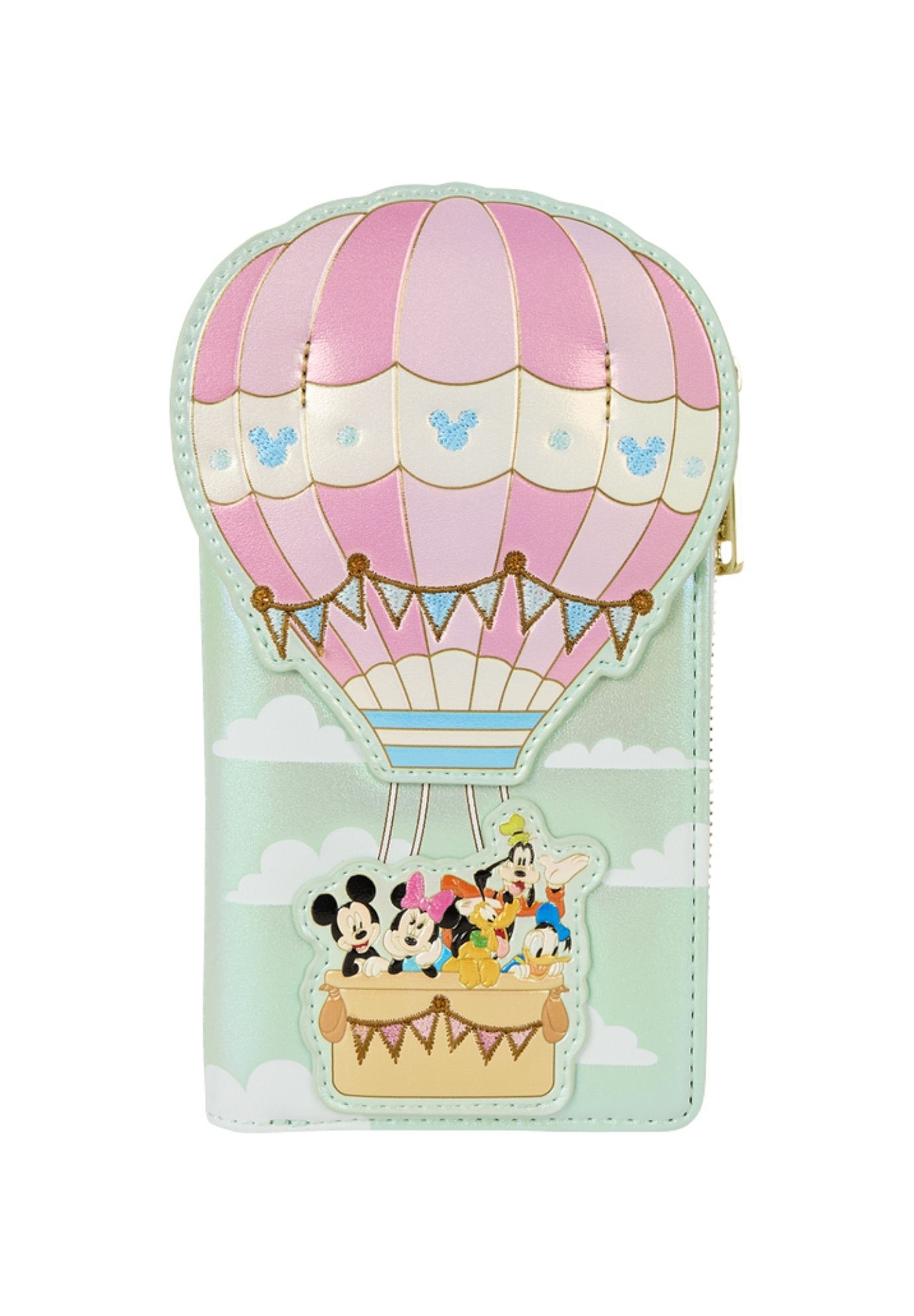 Loungefly x Disney Mickey & Friends Hot Air Balloon Flap Wallet, BLUE, hi-res image number 0