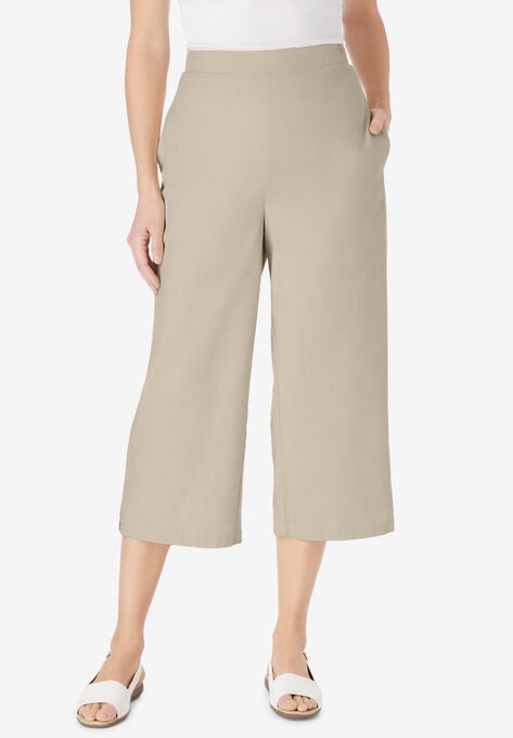 Linen Capri, KHAKI, hi-res image number null