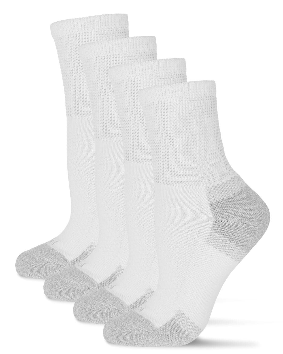 2 Pair Pack Diabetic Half Cushion Quarter Socks, WHITE WHITE, alternate image number 3