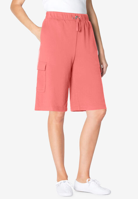 Pull-On Knit Cargo Short, SWEET CORAL, hi-res image number null
