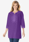 Sequined cotton tunic, PURPLE ORCHID, hi-res image number 0