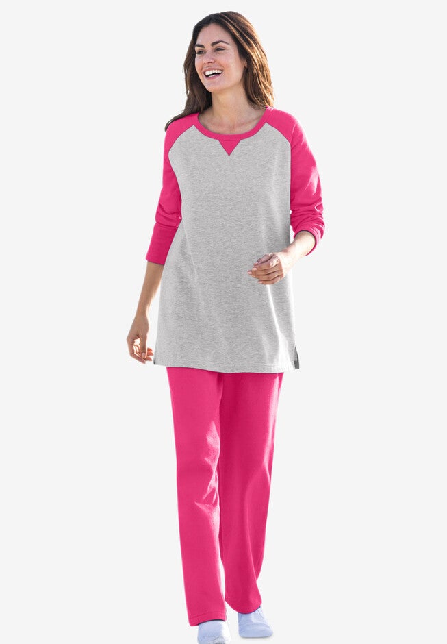 Color Block Baseball Set, RASPBERRY SORBET HEATHER GREY, hi-res image number 0