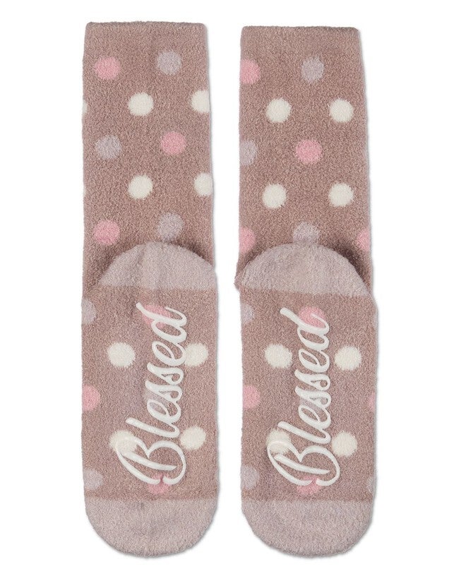 Women's Blessed Aloe Infused Crew Socks, MAUVE, alternate image number 3
