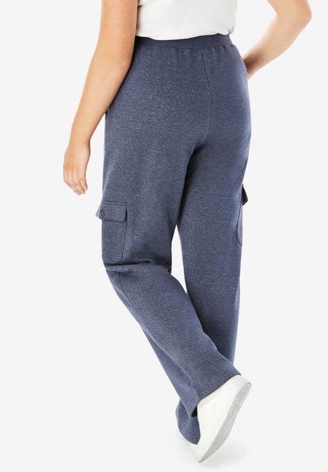 women's fleece cargo sweatpants