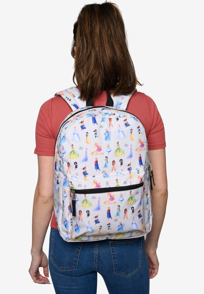Disney 100 Years Celebration Characters All-Over Print 16 inches Deluxe Nylon Backpack, , on-hover image number null