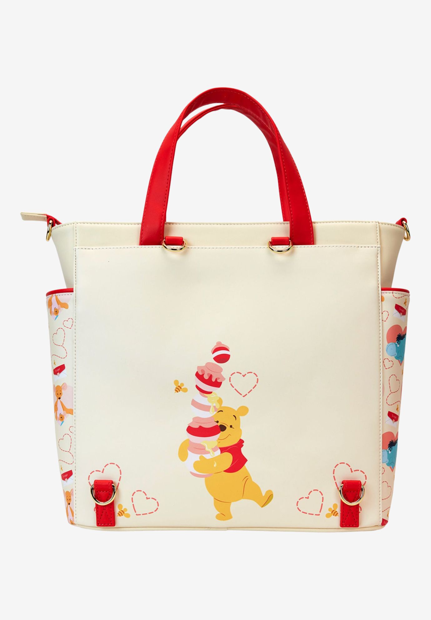 Loungefly x Disney Winnie The Pooh & Friends Convertible Backpack & Tote Bag, BEIGE, alternate image number 6