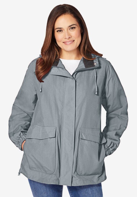 Fleece-Lined Taslon® Jacket, GUNMETAL, hi-res image number null