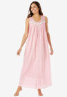 Long Sleeveless Floral Nightgown, PEONY PETAL STRIPE, hi-res image number null