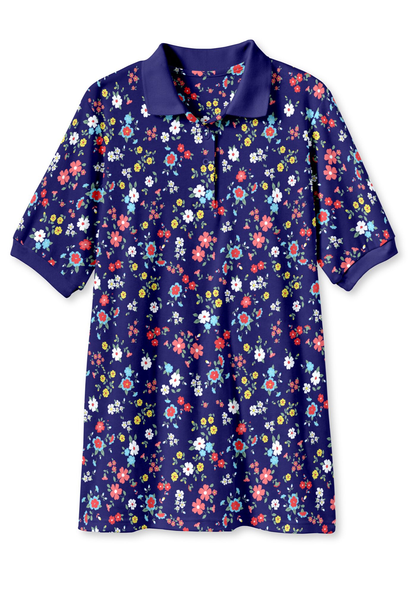 Elbow-Sleeve Polo Tunic, , alternate image number 5