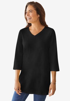 Plus Size 3/4 Sleeve Tops & T-Shirts for Women