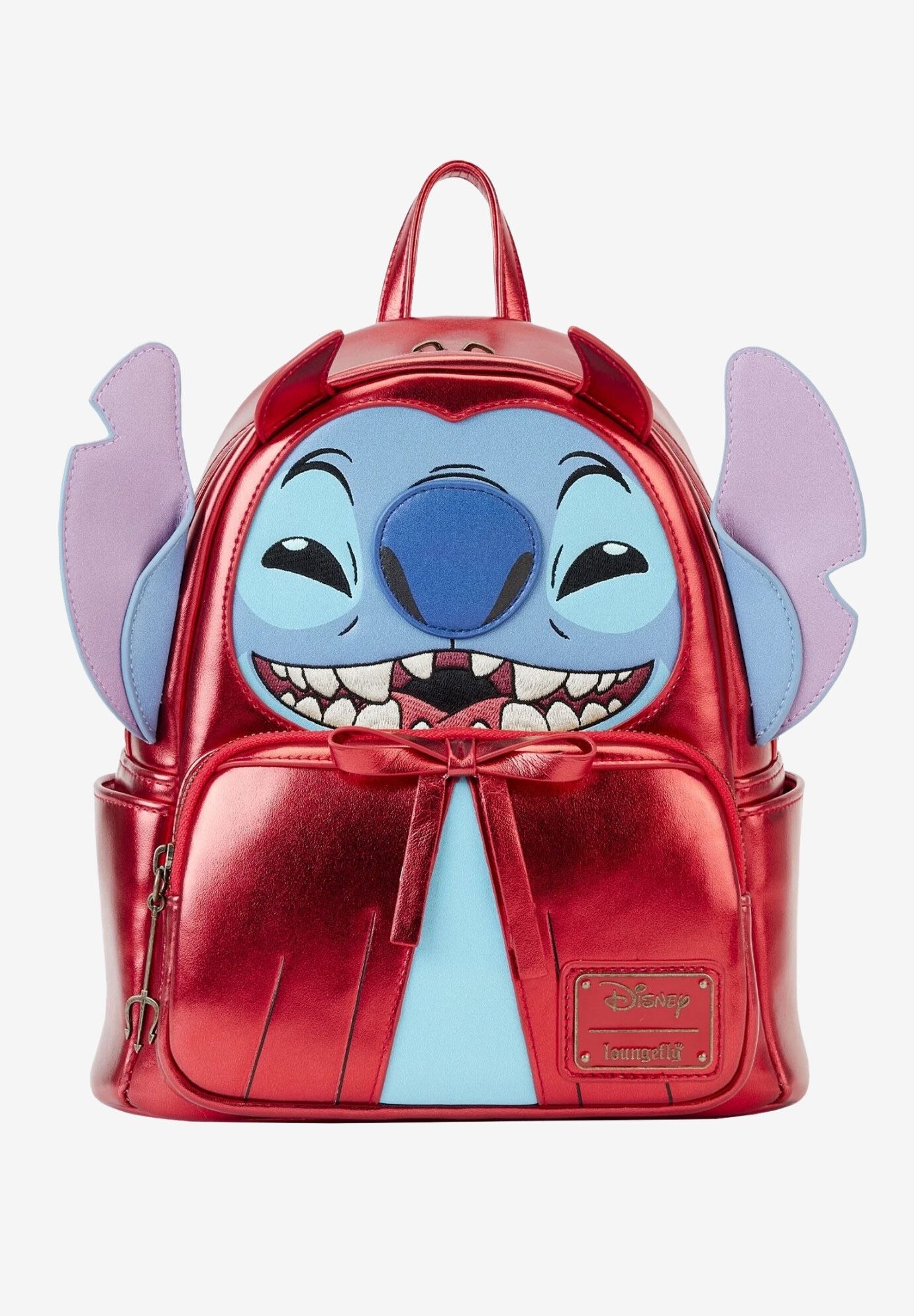 Loungefly X Disney Stitch Devil Cosplay Mini Backpack Handbag Purse Halloween Theme, RED, hi-res image number 0