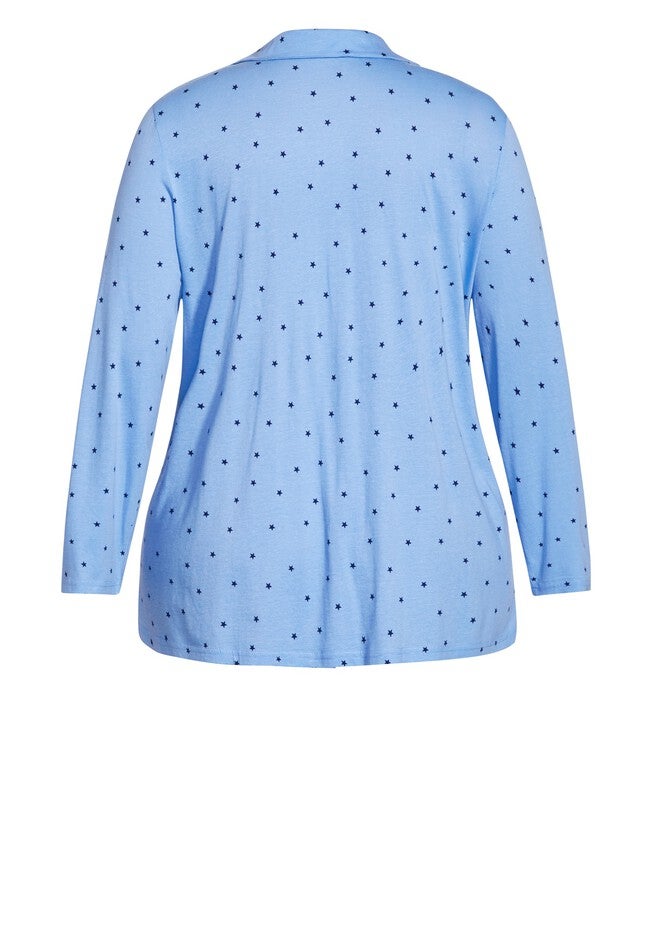 Button Star Sleep Top, STAR PRINT, alternate image number null