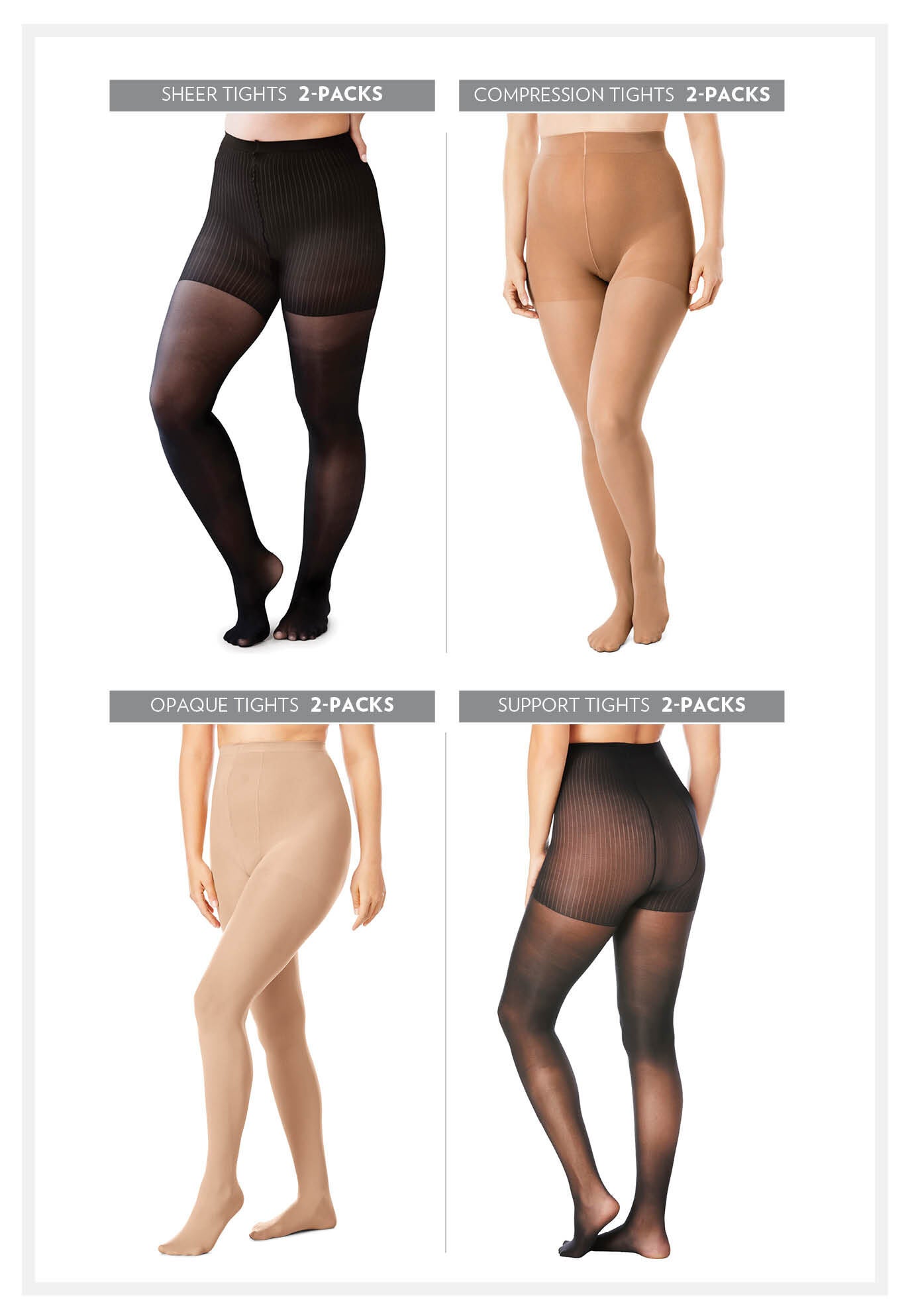 2-Pack Sheer Tights , , alternate image number 2