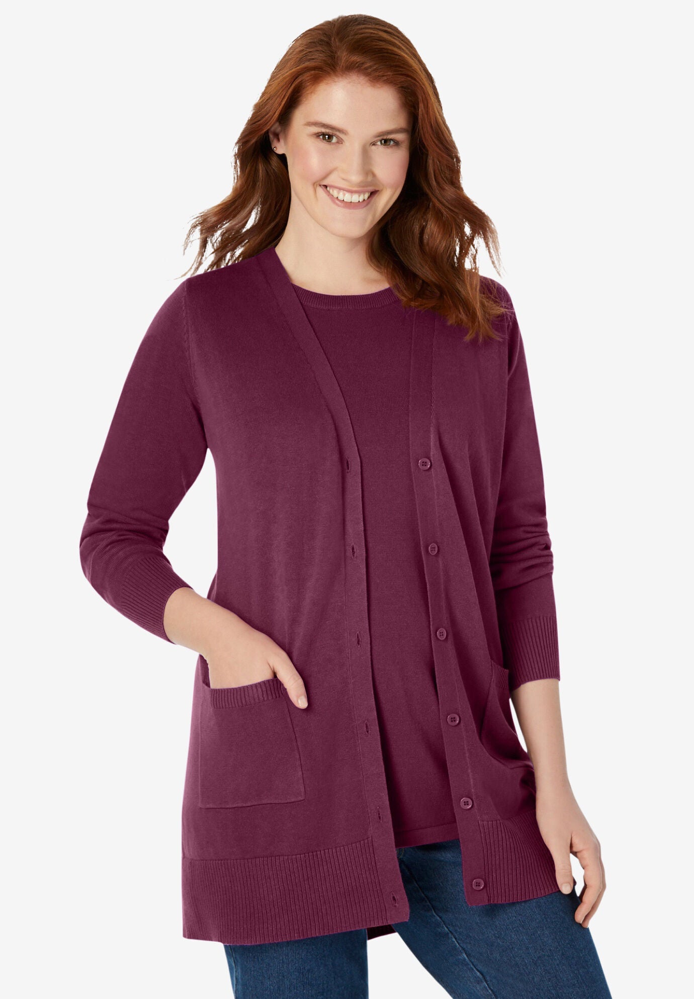 Perfect Longer-Length Cotton Cardigan Sweater