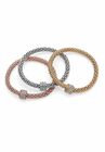 3-Piece Tritone Stretch Bracelet (5.5mm), Round Crystal in Goldtone, , on-hover image number null