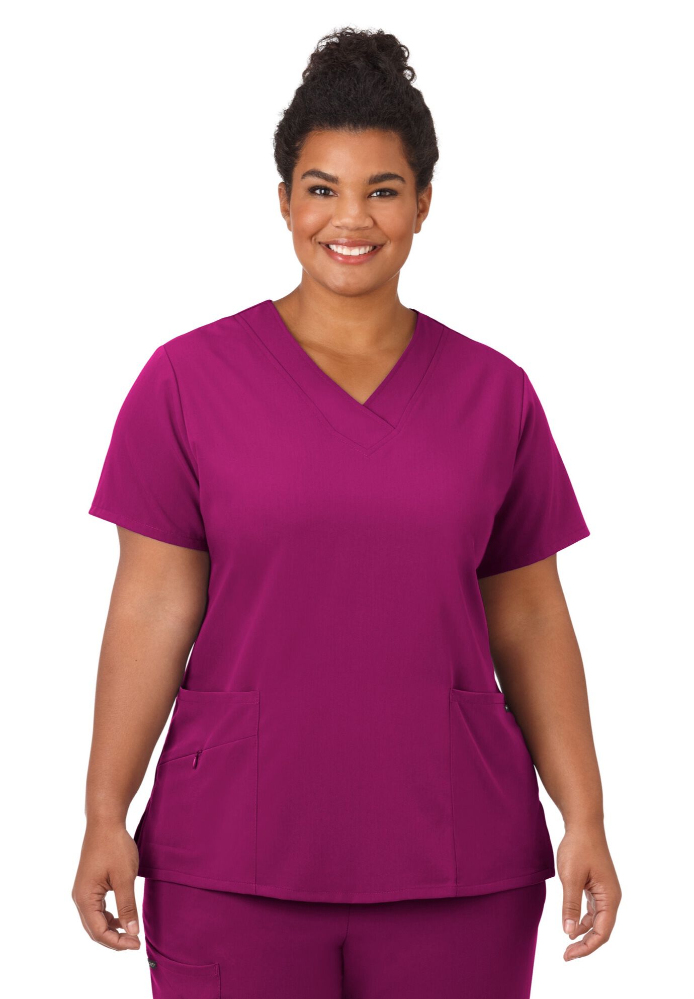 Jockey Scrubs Women&#39;s Favorite V-Neck Top, PLUM BERRY, hi-res image number 0
