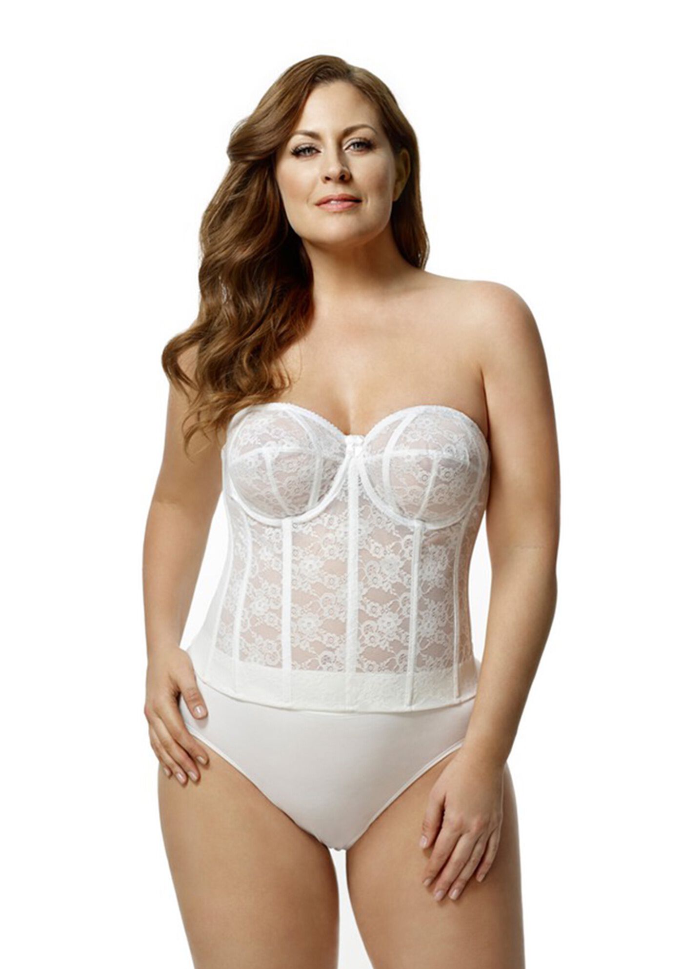 Make it Lace Strapless Longline 6621, WHITE, hi-res image number 0