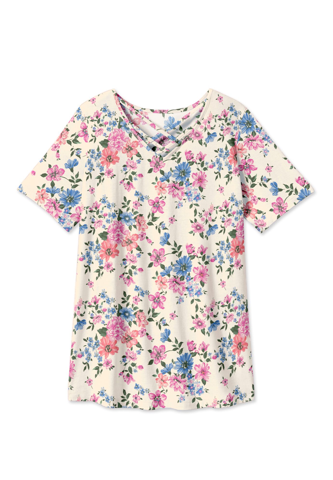 Criss Cross Tee, IVORY GARDEN, alternate image number 2