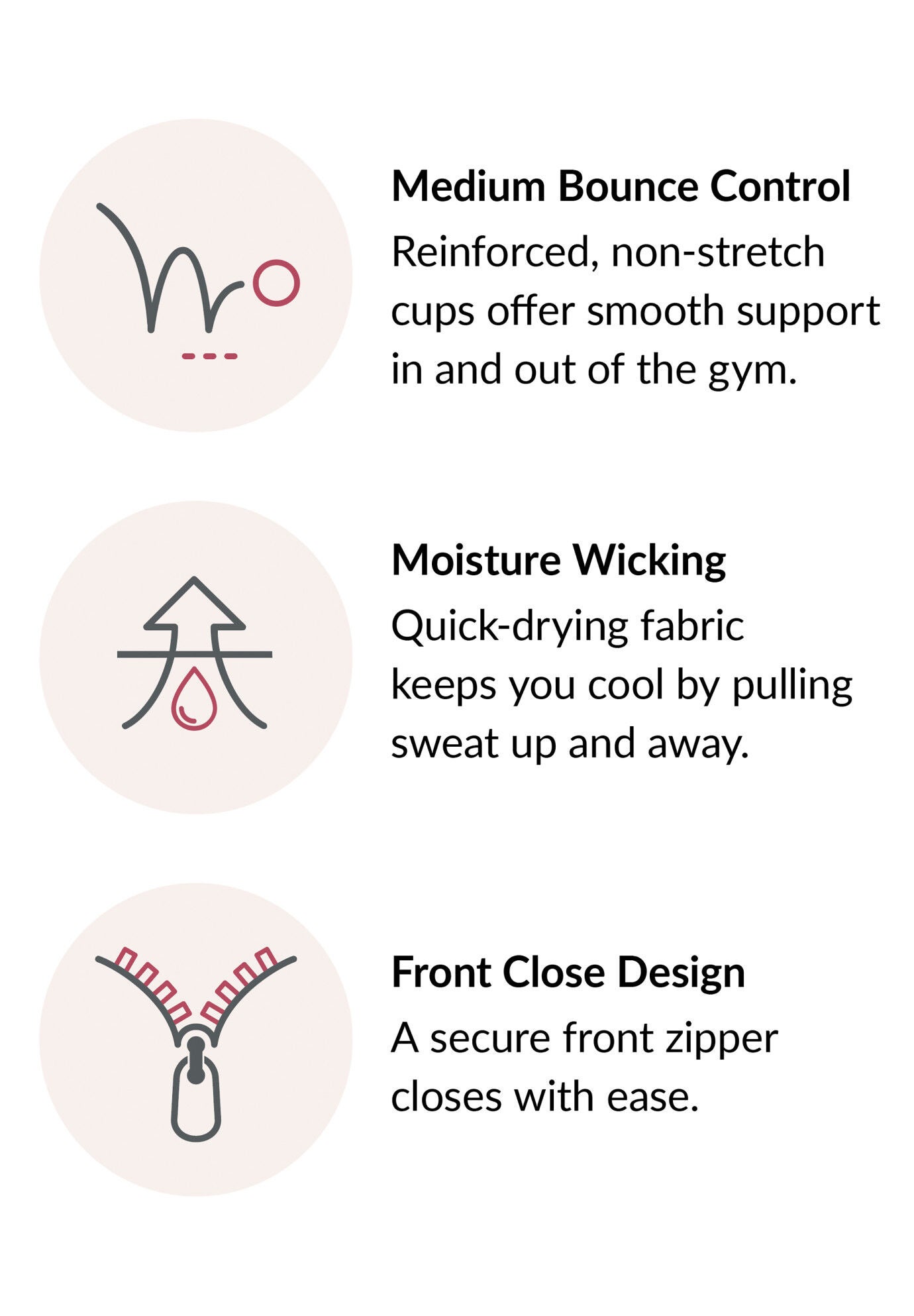 Full Figure Plus Size Zip Up Front-Closure Sports Bra Wirefree #9266 Bra, , alternate image number 4