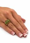 Yellow Gold-Plated Antiqued Genuine Green Jade Ring, , alternate image number null
