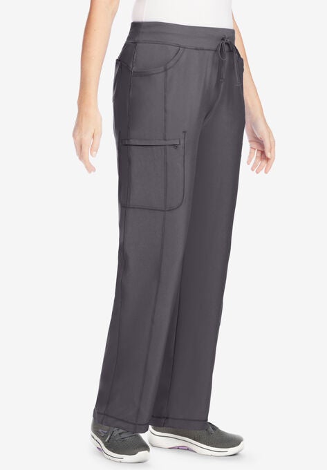 Straight-Leg Drawstring Cargo Scrub Pant, PEWTER, hi-res image number null