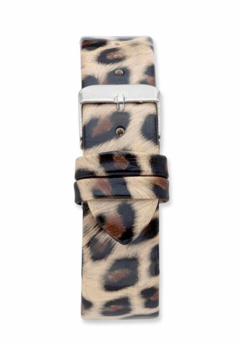 Gold Tone Leopard Print Cat Watch, 7.5 inches plus Extender, , on-hover image number null