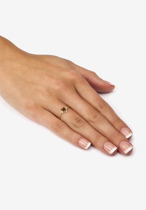 Yellow Gold-Plated Simulated Birthstone Ring, , alternate image number null