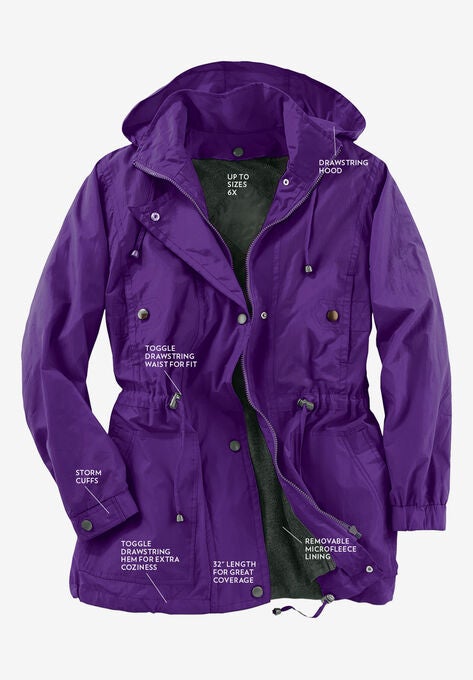 Fleece-Lined TaslonĀ® Anorak, , alternate image number null