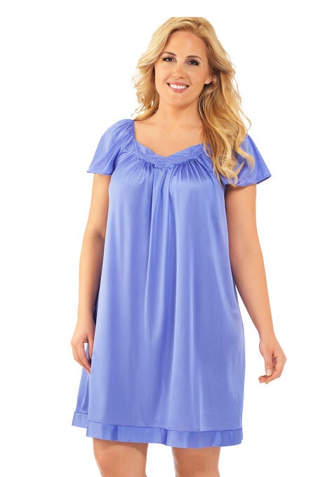 Exquisite Form® Flutter Sleeve Sleep Gown, VICTORY VIOLET, hi-res image number null